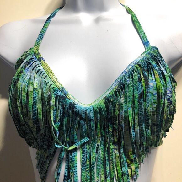 L*Space Audrey Fringe Print Bikini Top - Picture 3 of 8